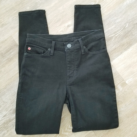 Hudson Women's Black Mid Rise Natalie Skinny Straight Leg Designer Jean's Pants - Picture 14 of 14